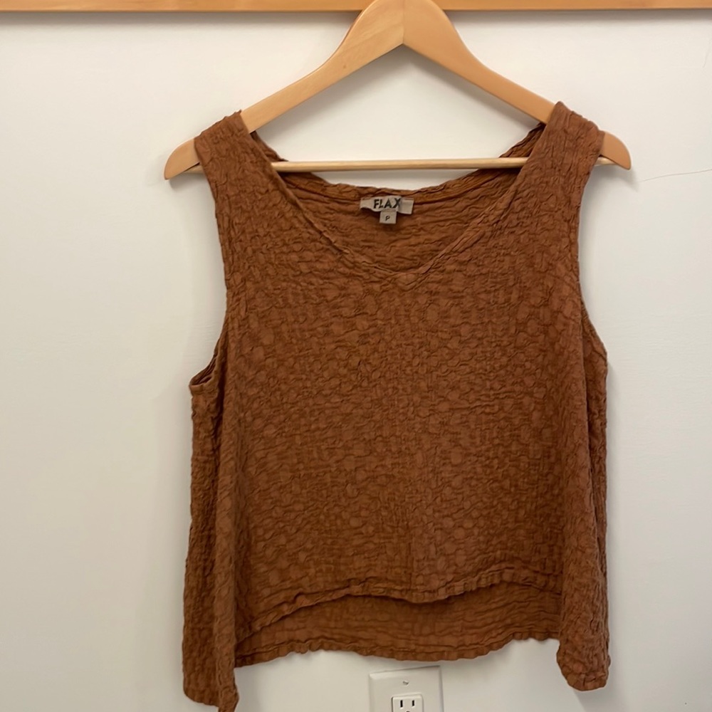 Flax Brown linen top